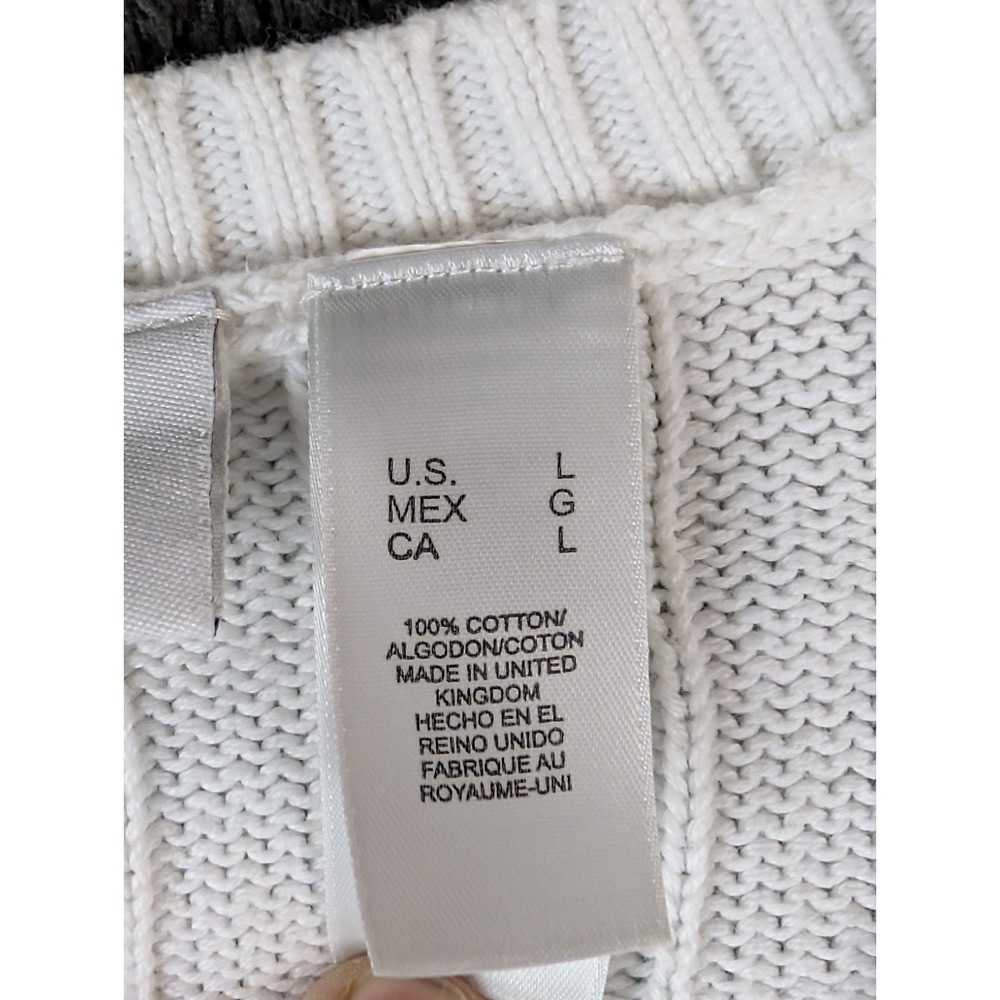 ✨ PRSTINE VTG Claiborne LG Preppy Tennis Golf Sweater V Neck Cable Knit Pullover - Picture 8 of 11